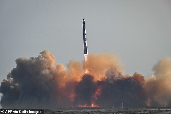 The SpaceX Starship lifts off from Starbase near Boca Chica, Texas, on November 19, 2024, for the Starship Flight 6 test. (Photo by CHANDAN KHANNA / AFP) (Photo by CHANDAN KHANNA/AFP via Getty Images)