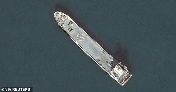 A satellite image shows the Shahid Roudaki Ship Offshore of Bandar Abbas, Iran December 12, 2024. Maxar Technologies/Handout via REUTERS THIS IMAGE HAS BEEN SUPPLIED BY A THIRD PARTY. MANDATORY CREDIT. MUST NOT OBSCURE LOGO.       NO RESALES. NO ARCHIVES.