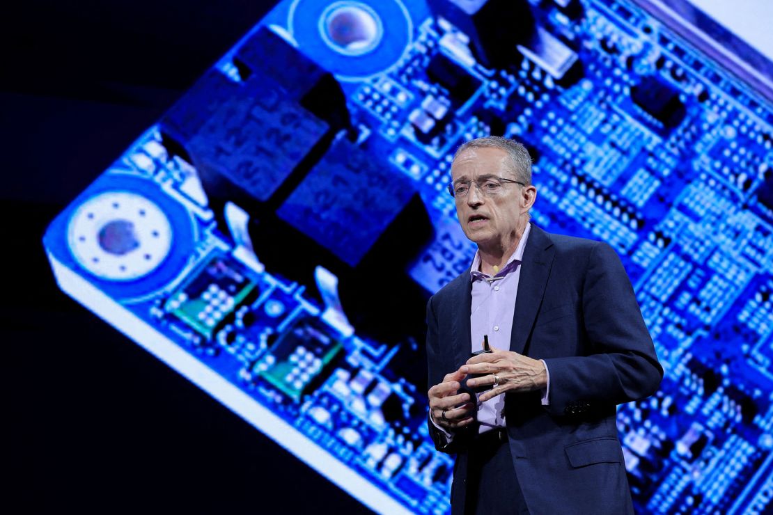 Intel CEO Pat Gelsinger delivers a speech at the COMPUTEX forum in Taipei, Taiwan on June 4.